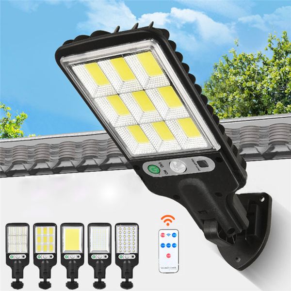 

solar street light outdoor solar lamp with 3 lights mode waterproof motion sensor security lighting for garden patio path yard