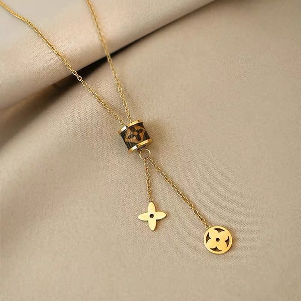 

luxury clover pendant necklace tassel earring jewelry for women, Silver