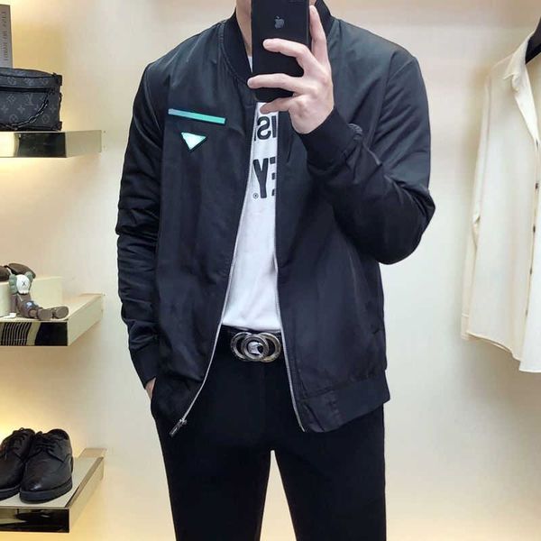 

pd designer jacket mens zippered cardigan coat pra embroidered baseball jackets men windbreaker casual business suit, Black;brown