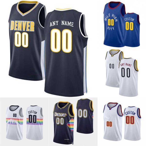 

75th custom mens women youth denver''nuggets''3 nah'shon hyland 11 monte morris 22 zeke nnaji 25 austin rivers bask, Black;red