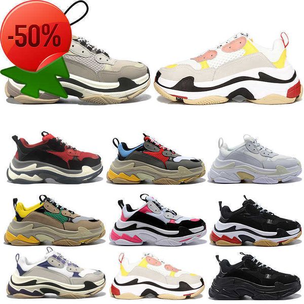 

casual shoes basketball shoes triple s mens womens designer paris 17fw low old dad sneaker combination soles basketball shoes fashion top, Black