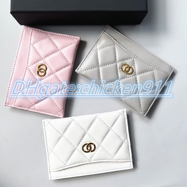 

with box original brand wallets card holder purses womens mens designer coin purse with logo caviar lambskin luxurys wallet key pouch bag re, Red;black