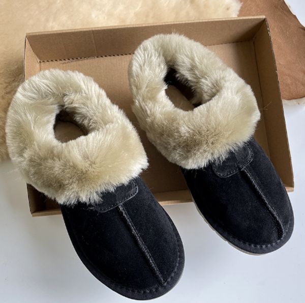 

snow boots for women 2022 new style cowhide sheep skin and fur integrated short boots antiskid bread and cotton shoes students korean versio, Black