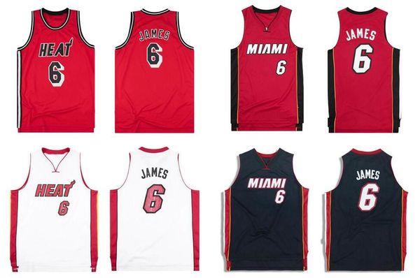 

custom stitched 6 james basketball jersey s-6xl 2010-11 mesh retro version men women youth jerseys, Black;red