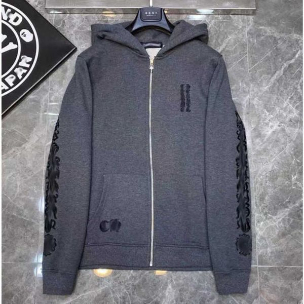 

fashion mens luxury sweatshirts designer women jackets hoodies zipper sanskrit graffiti hooded sweater cross pullover hoodie casual coat sw, Black