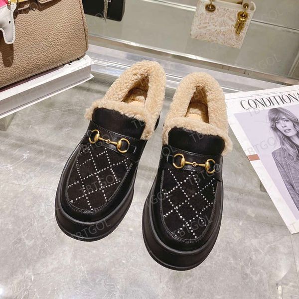 

australia snow boots designer womens platform shoes fur moccasins loafer cowboy leather wool winter boot plush fall snow cotton shoes with b, Black
