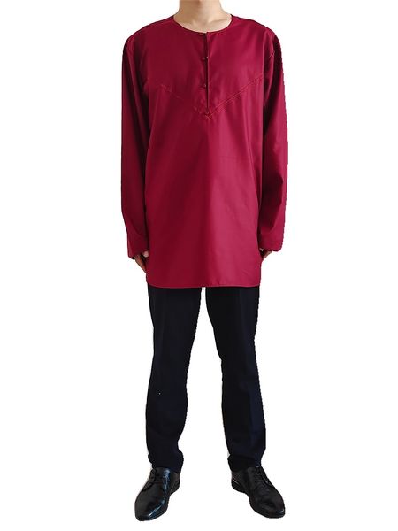 

2022 new muslim prayer ethnic clothing oman ramadan men's leisure fashion robe, Red