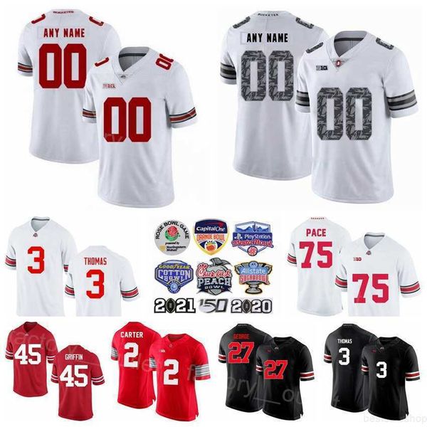 

ncaa football ohio state buckeyes college 45 archie griffin jersey 27 eddie george 75 orlando pace 2 cris carter 36 chris spielman michael t, Black