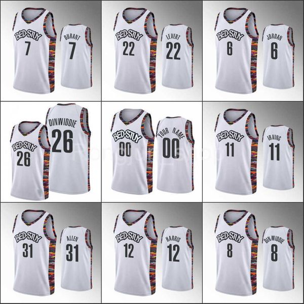 

75th anniversary diamond basketball jerseys 2021/22 printed men kyrie irving caris levert kevin durant jarrett allen spencer dinwiddie white, Black;red