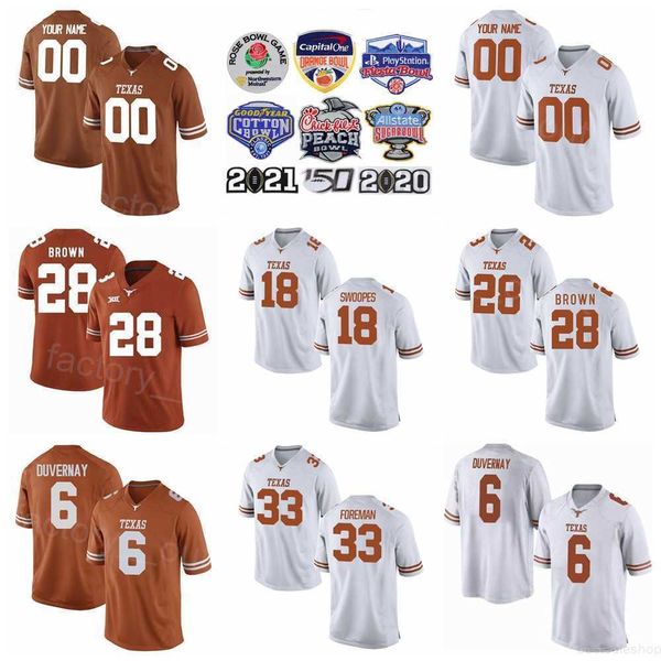

ncaa university football texas longhorns college jersey 28 malcolm brown 18 tyrone swoopes 9 john harris 6 case mccoy 1 mike davis all stitc, Black