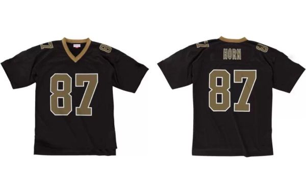 

custom stitched football jersey 87 joe horn 2005 mitchell & ness retro rugby jerseys men women youth s-6xl, Black;red