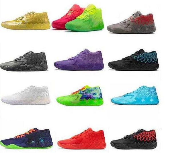 

men basketball shoes sport shoe trainner sneakers grade school lamelo ball mb1 rick morty black red grey for sale queen city