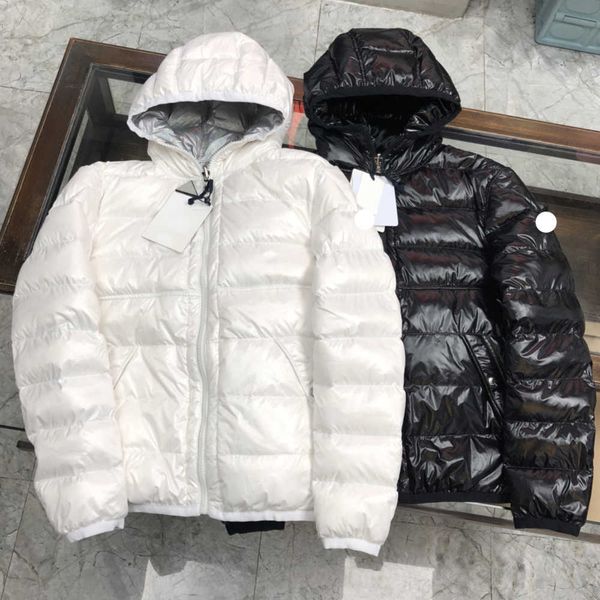 

men's down parkas designer men's down jacket embroidered badges can be worn on both sides. women's winter jacket warm puffer, Black