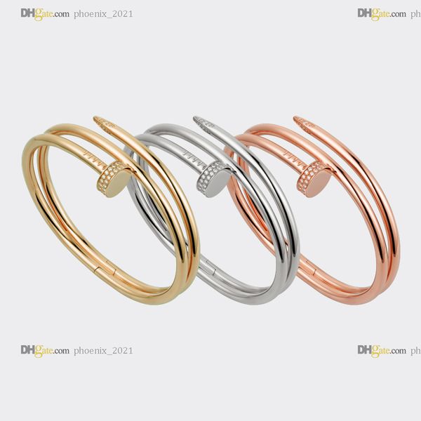 

nail bracelet carti bangle 2.0 diamond designer bracelet women classic jewelry accessories titanium steel gold-plated never fade not allergi, Black
