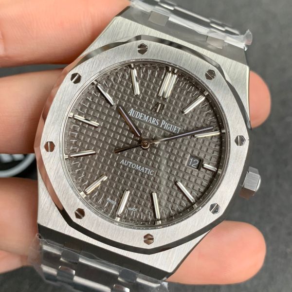 

royal oaks 41mm mens watch automatic movement stainless steel band sapphire crystal with gift box a03, Slivery;brown