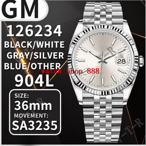 

2022 new style swiss cal.3235 movement edition mens datejust 36mm 126234 jubilee band v3 904l gmf gm factory watch men's automatic watc, Slivery;brown