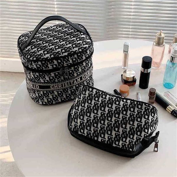 

portable canvas thousand bird lattice large capacity bag cosmetics storage artifact portable skin care for women purses sale