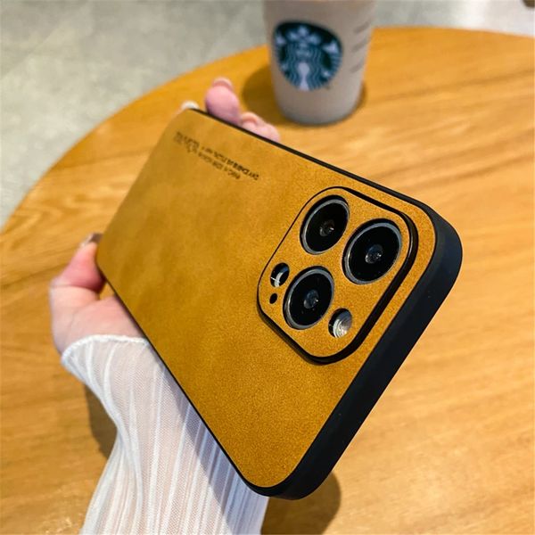 

ultra thin leather texture matte cases for iphone 14 11 12 13 pro max mini xs xr x 7 8 plus se shockproof bumper silicone cover