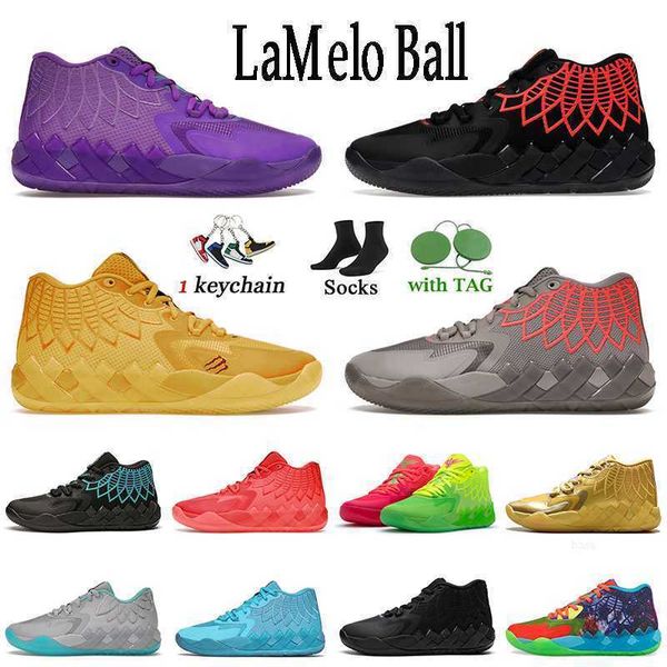 

basketball shoes trainers men sneakers black red blast with socks lamelo ball mb.01 mit cut mens queen buzzy city galaxy iridescent dreams