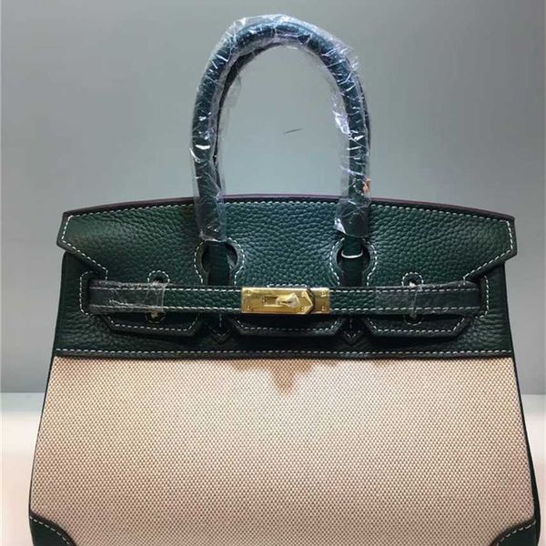 

design purse leather bag with canvas and one shoulder slanting