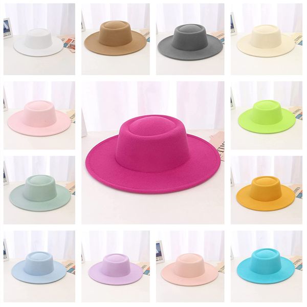 

wide brim hats women mticolor fedora porkpie hat floopy church derby panama trilby cap autumn winter drop delivery 2022 smtpf, Blue;gray