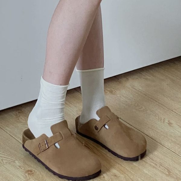 

cork flat slippers fashion designs leather casual shoes sandals, Black