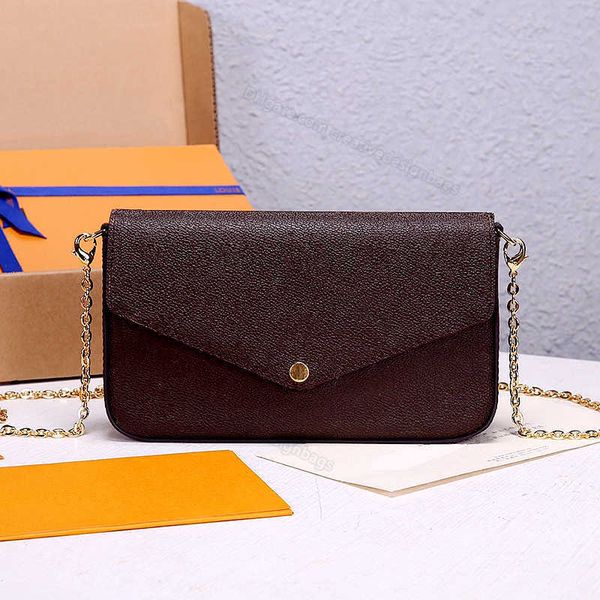 

designer brand totes shoulder 5a shoulder chain bag mini dinner evening zipper bag handbag long wallet card holder brown flower letter canva