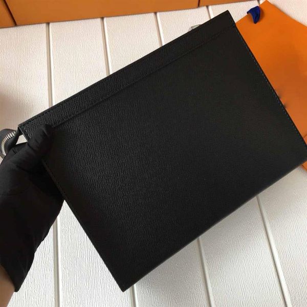 

brand new mens clutch bag toiletry pouch bags wash bag make up box genuine leather men bagsbrand handbags zippy bag 27cm m616203w