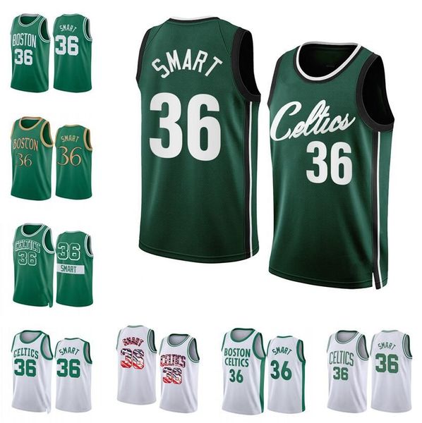 

custom custom basketball jerseys marcus smart 2022-23 season white black city men women youth jersey, Black;red