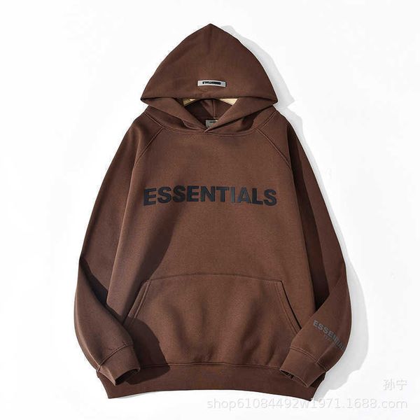 

2022 hoodies jacket feal of god fog essentials double track high street wide american hooded sweater men's fashion ao9u, Black