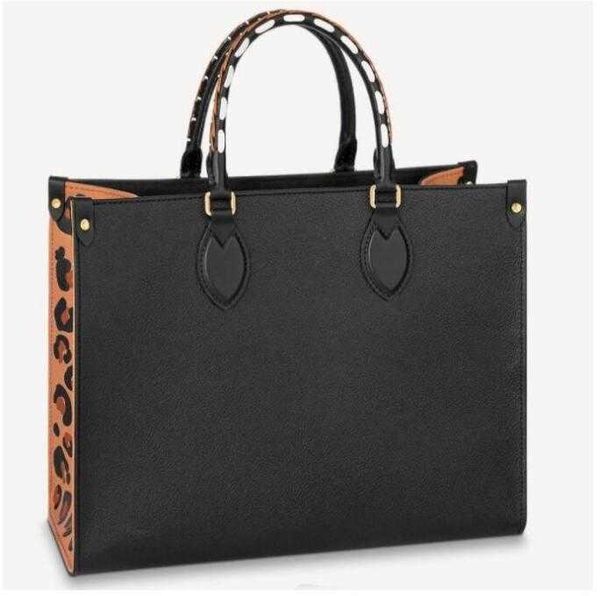 

designer brand totes evening women onthego braided cowhide leather wild at heart leopard-print handbag purse shoulder bag
