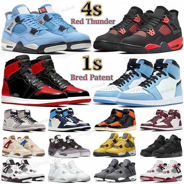 

boots 2022 men basketball shoes 4s red thunder 4 black cat fire sail white oreo1s bred patent unc university bordeaux mens trainers sneakers