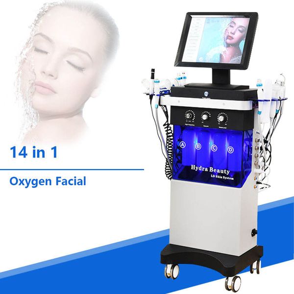 

2023 14 in 1 professional microdermabrasion machine hydrafacials machines oxygeneo facial diamond hydra facial equipment