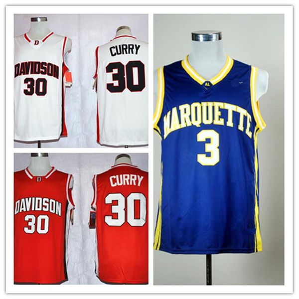 

davidson wildcat stephen curry 30 marquette golden eagles dwyane wade 3 college basketball ncaa jerseys s-2xl289r, Black