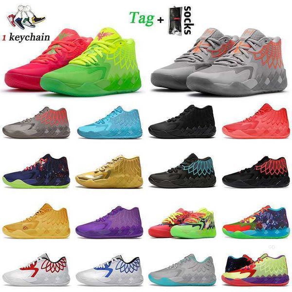 

lamelo ball rick and morty mens basketball shoes mb.01 2022 fashion not from here rock ridge red blast 1of1 designer sneakers galaxy i, Black