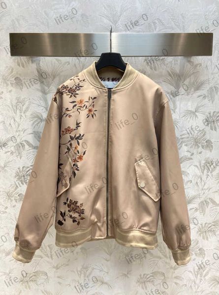 

brand women jackets floral pattern printing stand collar coats jacquard lining soft close skin outerwear fashion womens jacket 1970, Black;brown