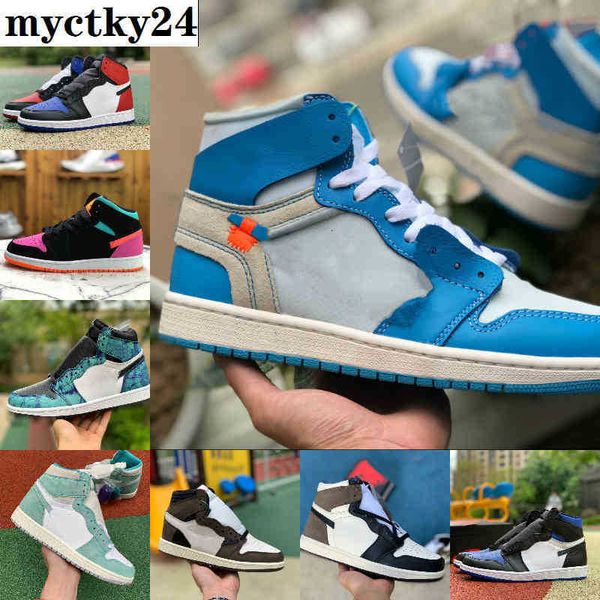 

2022 new 1 1s basketball shoes men women tie dye og bio hack dark mocha blue candy unc patent red white black royal twist green toe designer