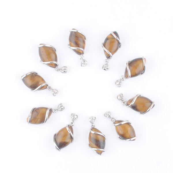 

natural tigers eye stone pendants beads horse eye shape women men jewelry fashion assorted n3247, Silver