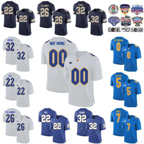 

ncaa football pittsburgh panthers college jersey 5 jared wayne 7 lucas krull 32 sirvocea dennis 0 john petrishen 9 brandon hill 26 judson ta, Black