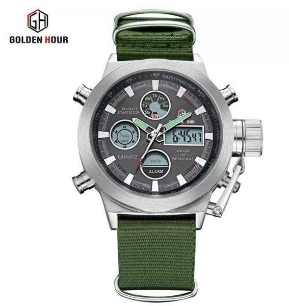 

watches new seller brand goldenhour fashion trend mens watch relogio hombre automatic sport man military male clocks qw1f, Slivery;brown