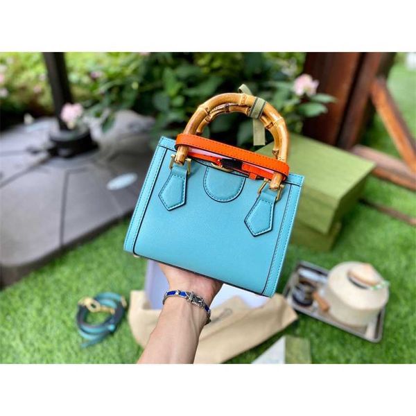 

purses new fashion cowhide women's bamboo sling single shoulder diagonal cross portable tote small square shopping bag handbag black fr