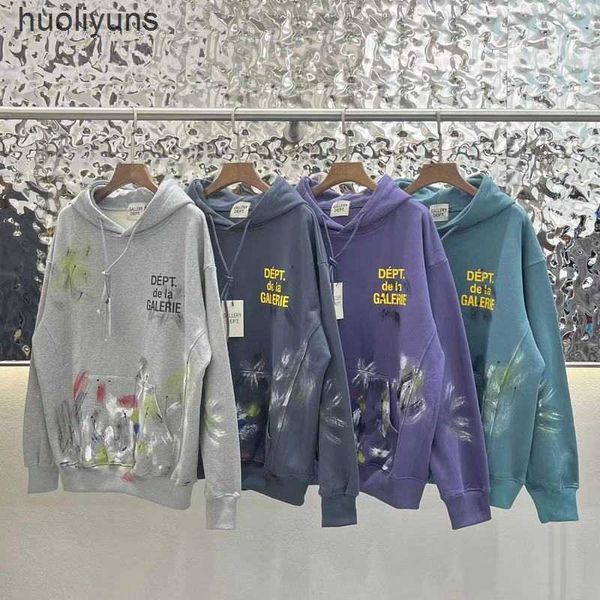 

sweater ink 2023 dept hoodie mens fashion galleryes winter streetwear splashing series color wash, Black