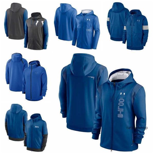 

indianapolis men women colt youth football sideline team performance full-zip hoodie royal''nfl''jersey, Black