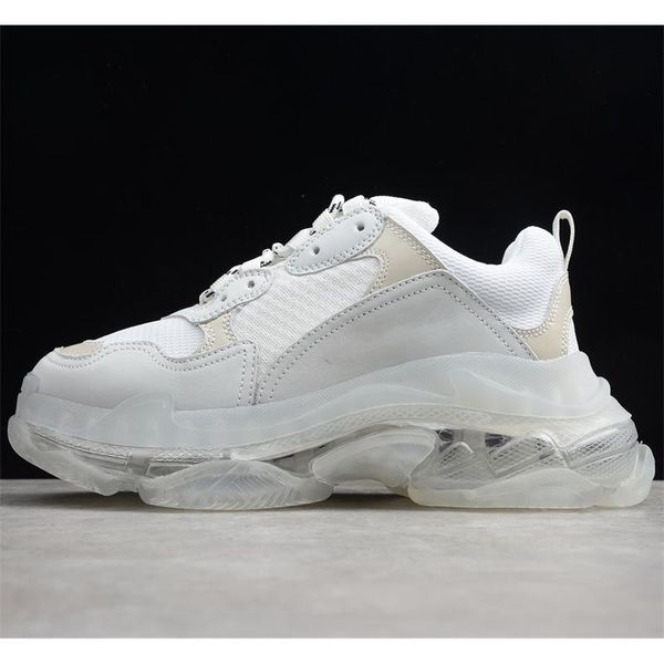 

paris casual shoes triple s clear sole trainers dad sneaker black oversized mens womens white runners ch balencaigaity cjz