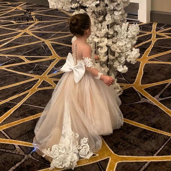 

fast delivery christmas flower girl dresses childrens first communion princess dress for kids ball gown wedding party, White;blue