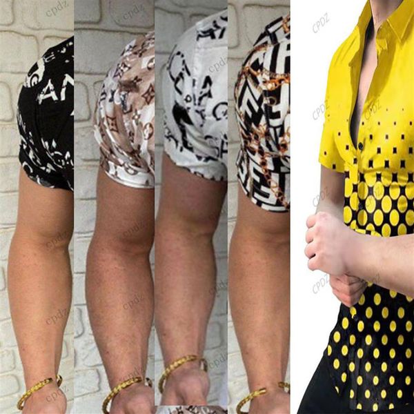 

apparel mens casual shirts t-shirts designer tide tees letter printing hommes t-shirt lapel spring summer high loose trend short s3286, White;black