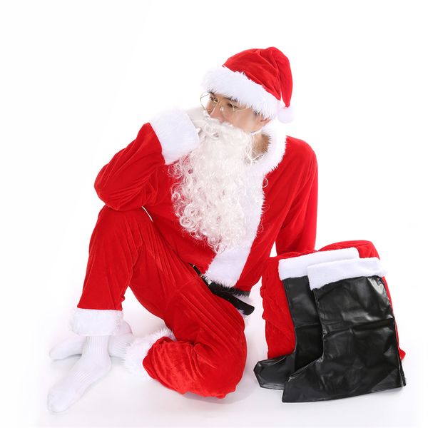 

costumes christmas santa claus costume fancy dress suits cosplay outfits party fancy dress for man couple cosplay, Black