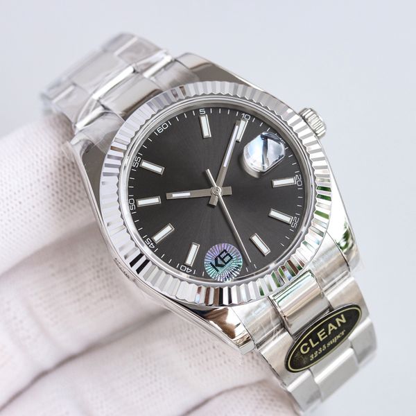 

2022 clean factory mens luxury watches v11 silver case black dial 126331 sapphire glass datejust eta2836 automatic waterproof watch 904l ori, Slivery;brown