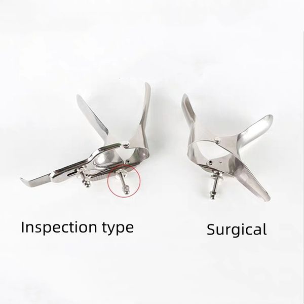 

costumes stainless steel dilator double-wing vaginal dilation cervix duckbill gynecological examination speculum tools toy for woma, Black