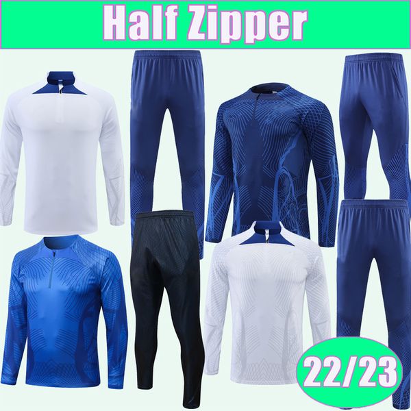 

2022 23 giroud mbappe training wear soccer jerseys kit suit national team pogba griezmann benzema kante half zip tracksuit football shirts, Black
